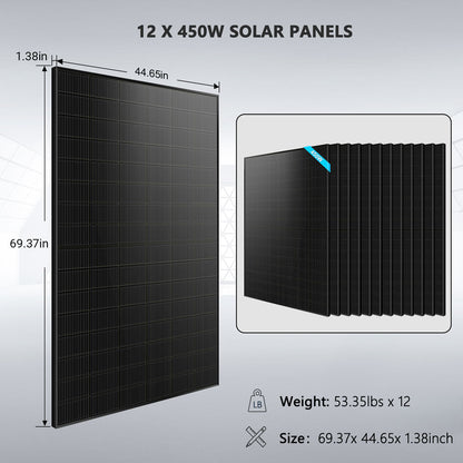 SunGoldPower 10000W 48V 20.48kWh Off-Grid Solar Kit SGR-10K20E