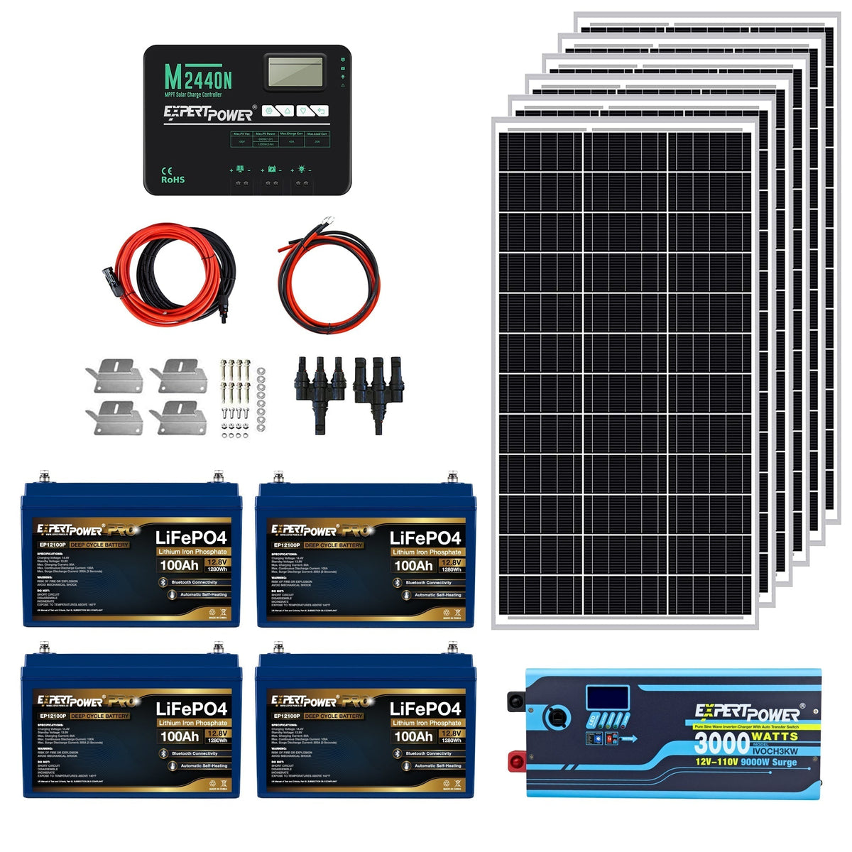 ExpertPower Direct 600W 12V 5kWh Off-Grid Solar Kit