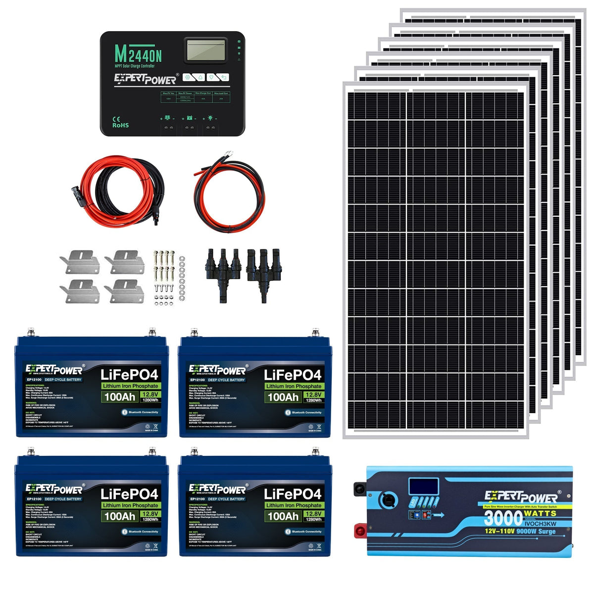 ExpertPower Direct 600W 12V 5kWh Off-Grid Solar Kit