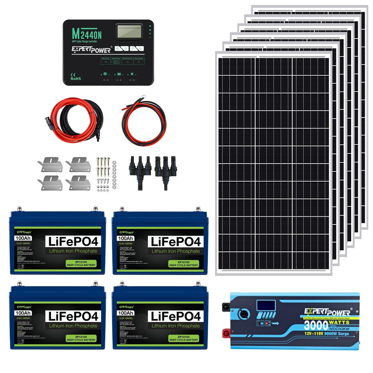 ExpertPower Direct 600W 12V 5kWh Off-Grid Solar Kit