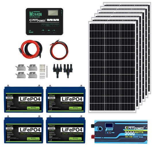 ExpertPower Direct 600W 12V 5kWh Off-Grid Solar Kit
